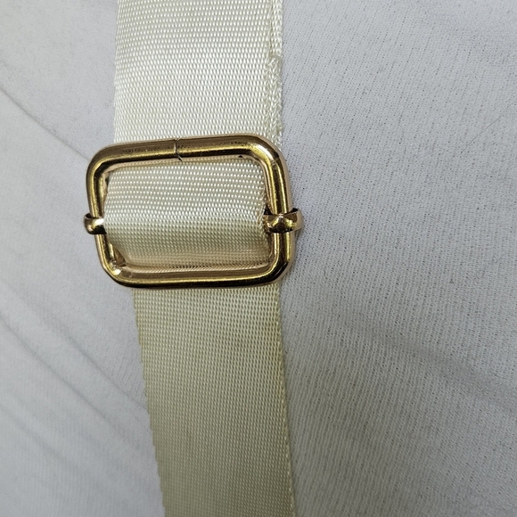 Vintage Dooney & Bourke Ivory Patent Leather Satchel Handbag Crossbody 2 Straps - Picture 7 of 14